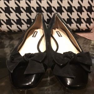 Mixed media classic black flats: 9M